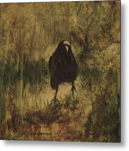 Crow Metal Print featuring the painting Crow 8 by David Ladmore