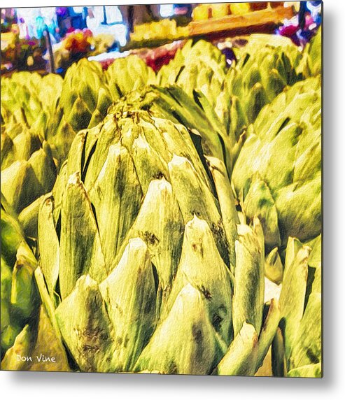 Digital Paint Metal Print featuring the photograph Crowd of Artichokes by Don Vine