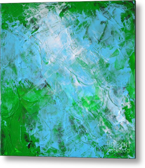 Abstract Painting Paintings Metal Print featuring the painting Crystal Cave by Belinda Capol