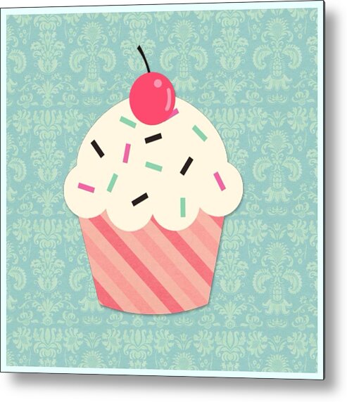 Tough Metal Print featuring the mixed media Cupcake 2 by Lisa Piper