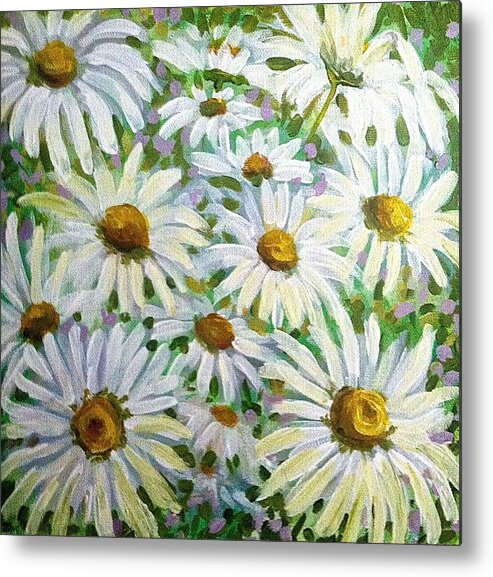 Daisy Metal Print featuring the painting Daisies by Jeanette Jarmon