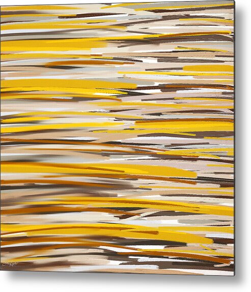 Yellow Metal Print featuring the painting Dashes Of Sun by Lourry Legarde