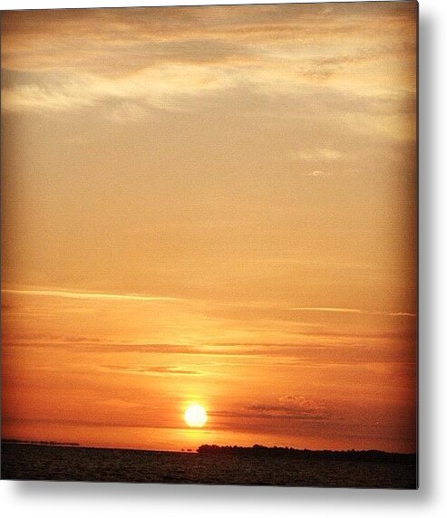 Andersonphotoaday Metal Print featuring the photograph #dawn In #destin #florida by Linda Christiansen