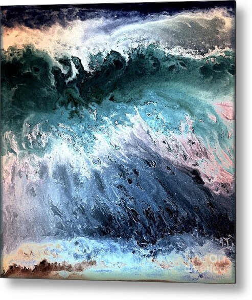 Wave Metal Print featuring the digital art Deep color wave by Patty Vicknair