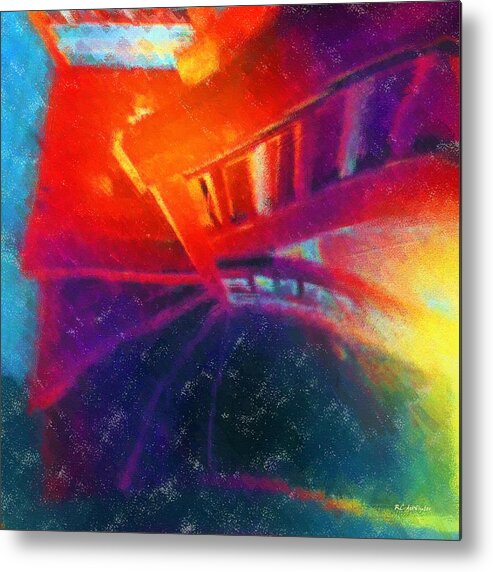 Stairs Metal Print featuring the painting Descending the Stardust Stairway by RC DeWinter