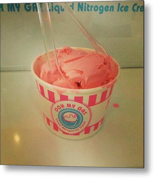 Pink Metal Print featuring the photograph Dessert #icecream #smooth #instalove by Janicew Shum
