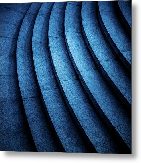 Steps Metal Print featuring the photograph Detail Shot Of Stone Stairs In Blue Tone by Fanjianhua