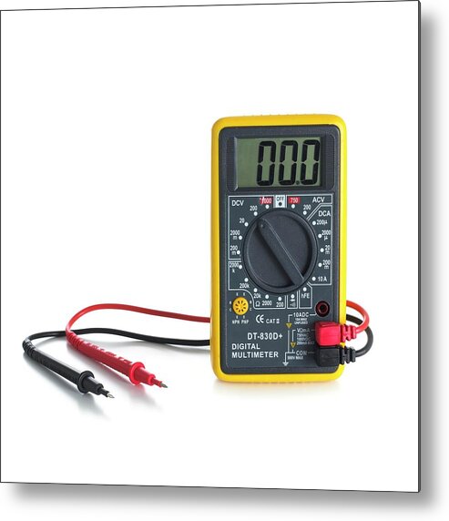 Digital Meter Metal Print featuring the photograph Digital Multimeter by Science Photo Library