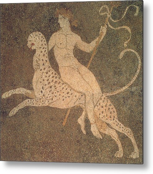 Archeology Metal Print featuring the photograph Dionysos Mosaic, 4th Century Bc by Science Source
