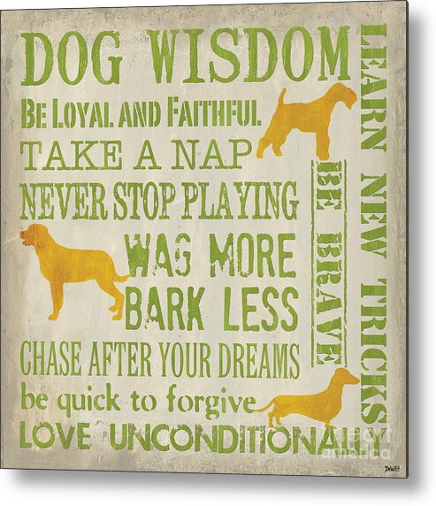Dog Metal Print featuring the painting Dog Wisdom by Debbie DeWitt