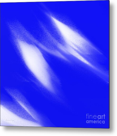 Andee Design Abstract Metal Print featuring the digital art Doves In Flight Abstract Square by Andee Design