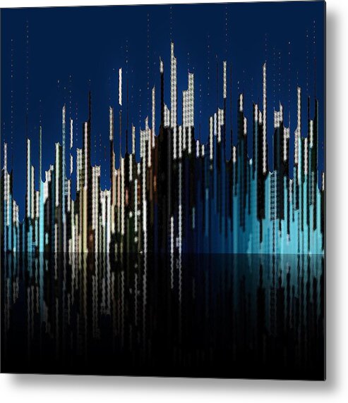 Cityscape Metal Print featuring the digital art Dusk by David Manlove