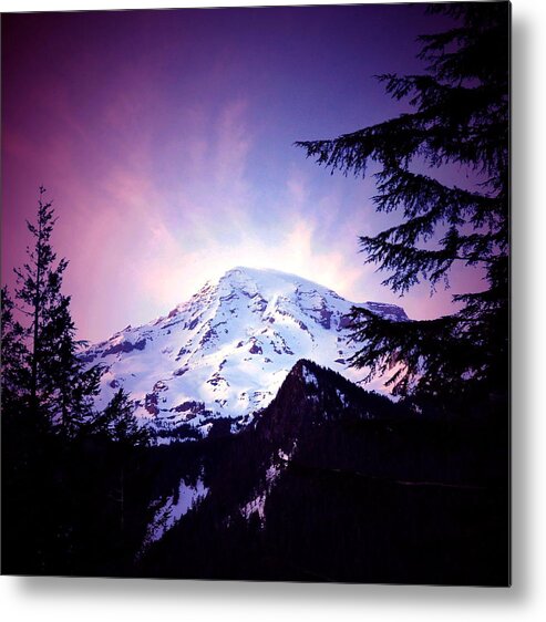 Mount Rainier Metal Print featuring the photograph Dusk On The Mountain by Phillip Garcia
