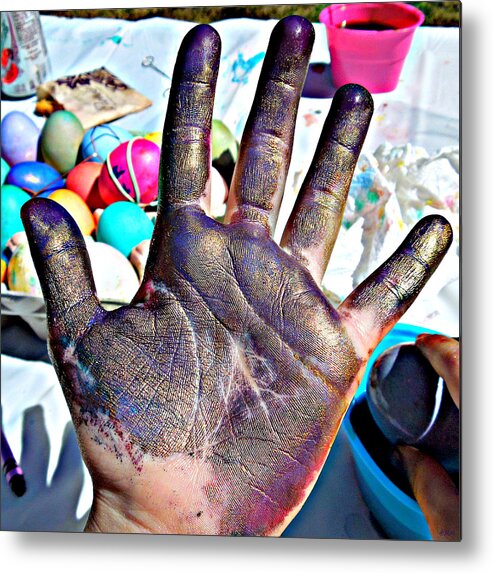 Hand Metal Print featuring the photograph Dyed Hand by Heidi Manly