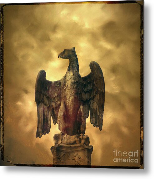 Bird Metal Print featuring the photograph Eagle sculpture by Bernard Jaubert