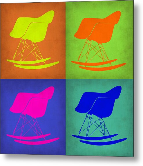 Eames Rocking Chair Metal Print featuring the painting Eames Rocking Chair Pop Art 1 by Naxart Studio