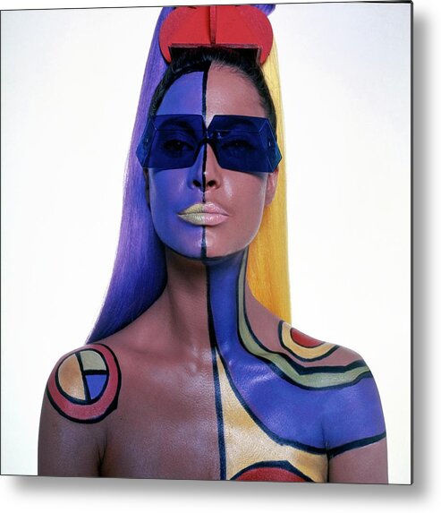 Beauty Metal Print featuring the photograph Editha Dussler Wearing Body Paint by Horst P. Horst