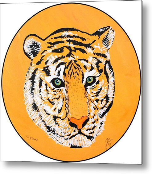 Tiger Metal Print featuring the painting Elainas Tiger by Jim Harris