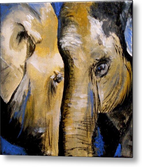 Elephant Metal Print featuring the painting Elephant 2 by Anne Gardner