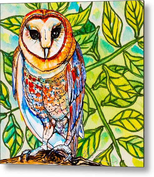 Barn Metal Print featuring the painting Endangered Barn Owl by Kelly Smith