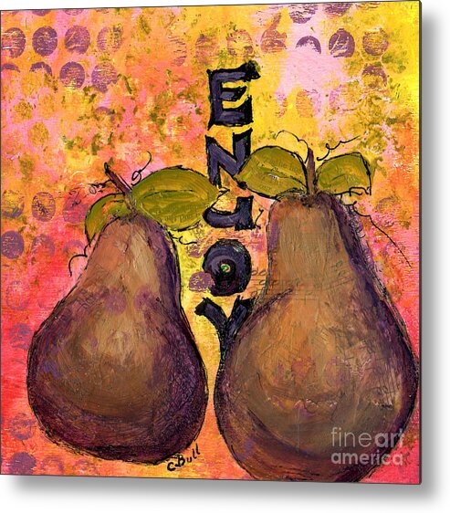 Pears Metal Print featuring the painting Enjoy Pears by Claire Bull