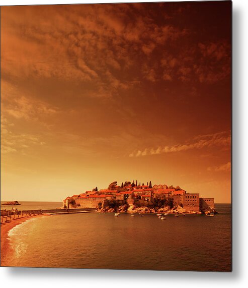 Adriatic Sea Metal Print featuring the photograph Evening Sea Landsape by O-che