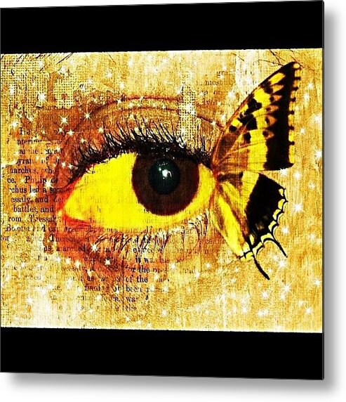 Butterfly Metal Print featuring the photograph #eye #butterfly #brown #black #edit by Tatyanna Spears