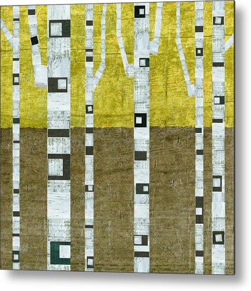 Birch Tree Metal Print featuring the painting Fall Birches by Michelle Calkins