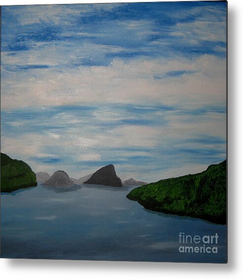 Water Metal Print featuring the painting Faroy Islands by Susanne Baumann