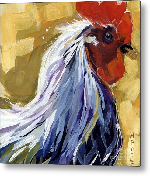 Chicken Metal Print featuring the painting Feather by Molly Poole
