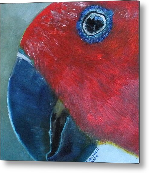 Bird Metal Print featuring the painting Female Eclectus by Claudia Goodell