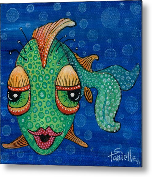 Fish Lips Metal Print featuring the painting Fish Lips by Tanielle Childers