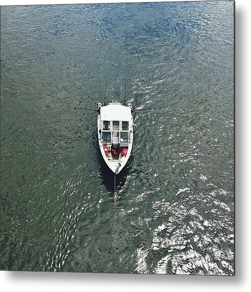  Metal Print featuring the photograph Fishing Boat On The Delaware River by Amanda Schoonover