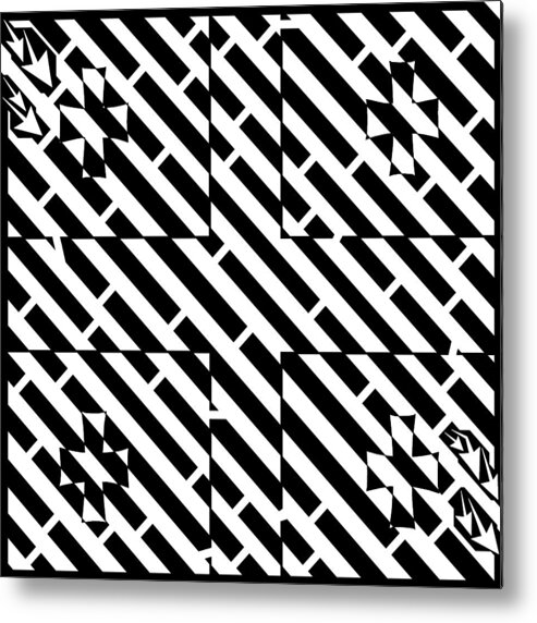 Georgia Metal Print featuring the drawing Flag of Georgia Maze by Yonatan Frimer Maze Artist