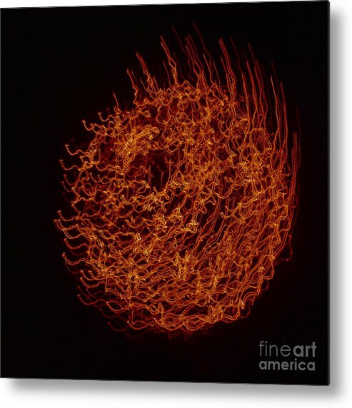 Abstract Metal Print featuring the photograph Flaming Star by Gerald Grow