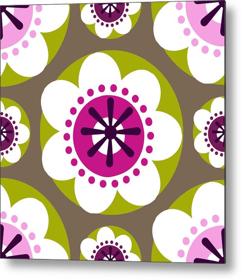 Digital Art Metal Print featuring the digital art Floral 1 by Lisa Noneman