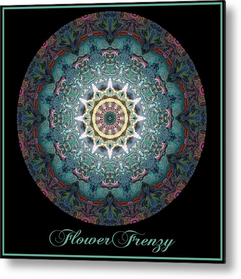 Kaleidoscope Metal Print featuring the digital art Flower Frenzy No 3 by Charmaine Zoe