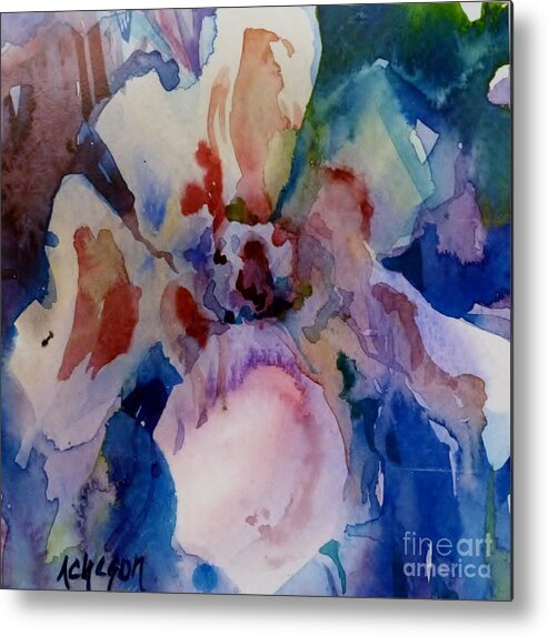 Hortensia Metal Print featuring the painting Flowery Abstract 2 by Donna Acheson-Juillet