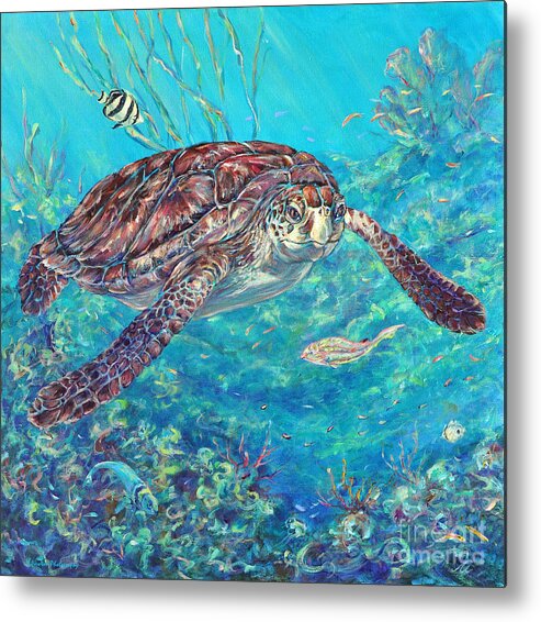 Acrylic Metal Print featuring the painting Follow Me by Li Newton