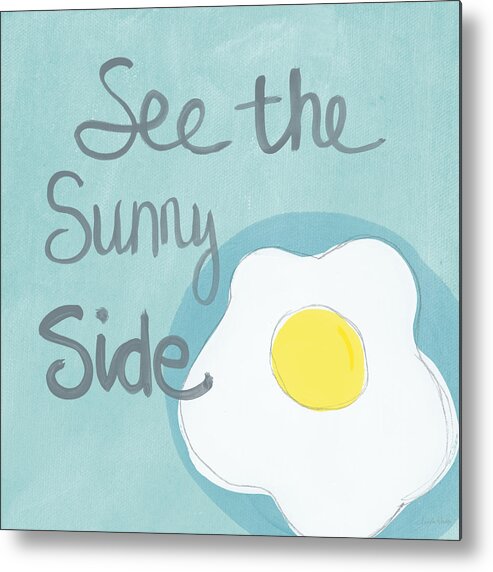 Egg Metal Print featuring the painting Food- Kitchen Art- Eggs- Sunny Side Up by Linda Woods
