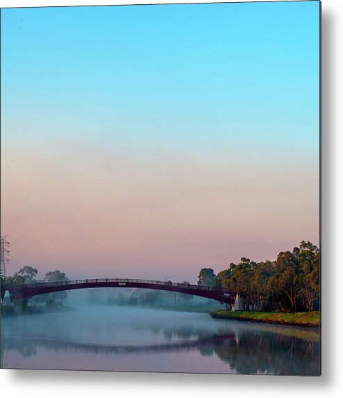 Tranquility Metal Print featuring the photograph Footbridge Maribyrnong River by Natural At It's Best.