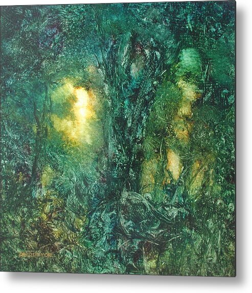 David Ladmore Metal Print featuring the painting Forest Light 28 by David Ladmore