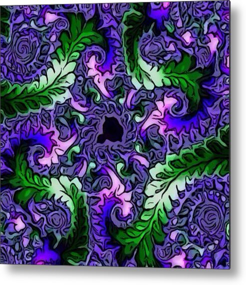  Metal Print featuring the digital art Fractal Leaves by Karen Buford