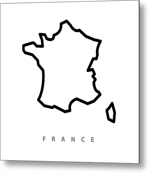 Conceptual Symbol Metal Print featuring the drawing France map illustration by Exdez