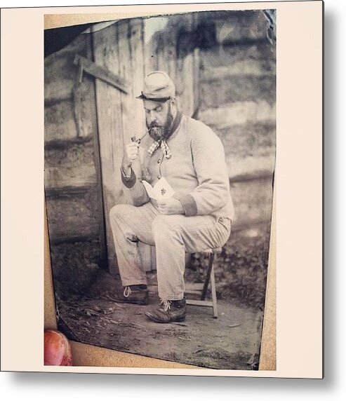 Collodion Metal Print featuring the photograph From Fort Dobbs, Nc. 1/4 Plate Tintype by Chris Morgan