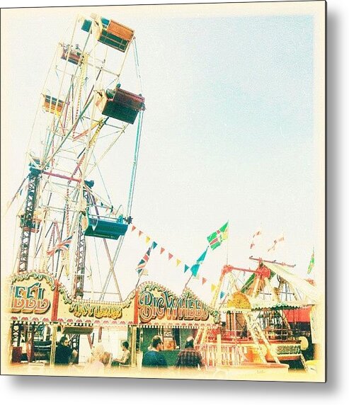 Wheel Metal Print featuring the photograph From Yesterday. .. #ferriswheel by Linandara Linandara