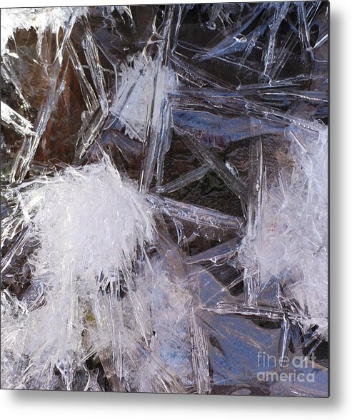 Ice Metal Print featuring the photograph Frozen in Geometry by Kenna Hillman