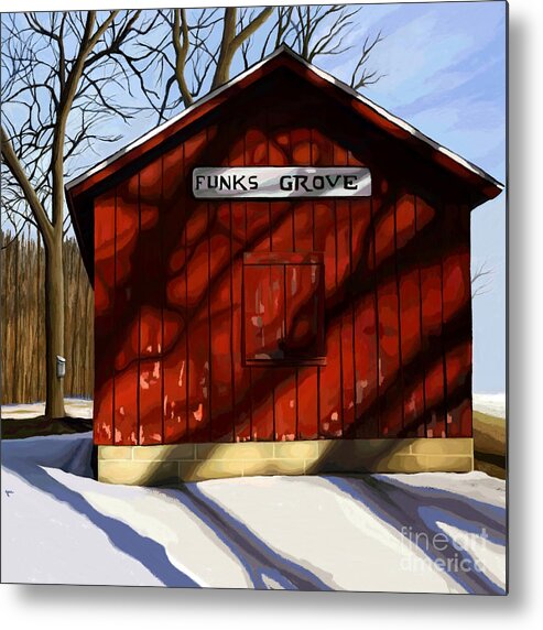Trees Metal Print featuring the painting Funk Maple Sirup Camp by Jackie Case