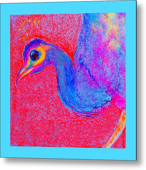 Art Metal Print featuring the painting Funky Peacock Bird Art Prints by Sue Jacobi
