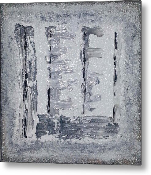 Abstract Painting Metal Print featuring the painting G2 - greys by KUNST MIT HERZ Art with heart